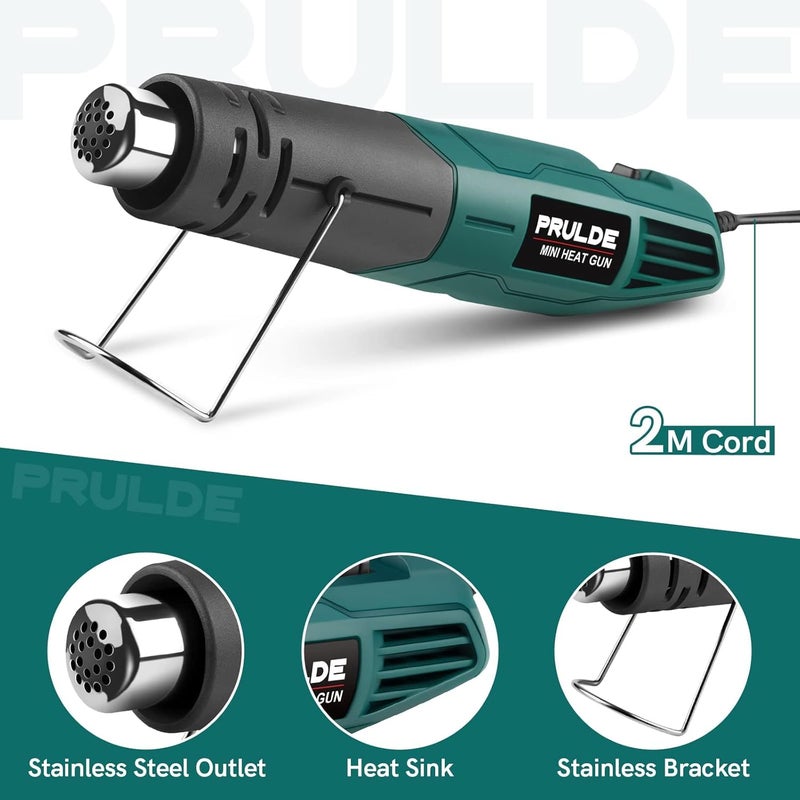 NEU MASTER PRULDE Mini Heat Gun 2-Temp 480°F-850°F (250°C-450°C) Hot Air Gun Tool with 6.56Ft UL Cord & Reflector Nozzle for Crafting, Shrink Tubing, Vinyl Wrap, Candle Making, Embossing, Epoxy Resin - Image 4